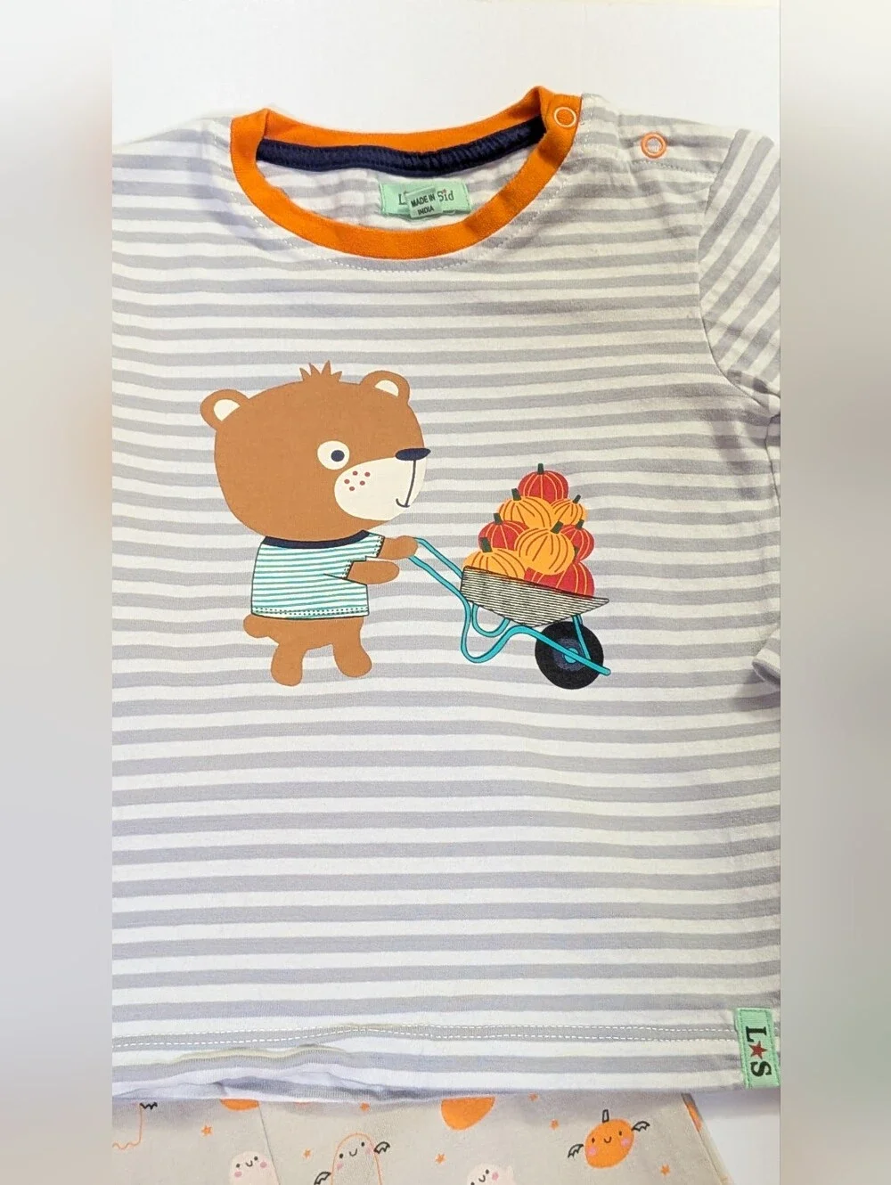 LILLY + SID, Pumpkin And Ghost 2 Piece Set, Size 18-24 Months